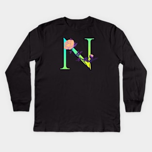 Monogram N neon Kids Long Sleeve T-Shirt